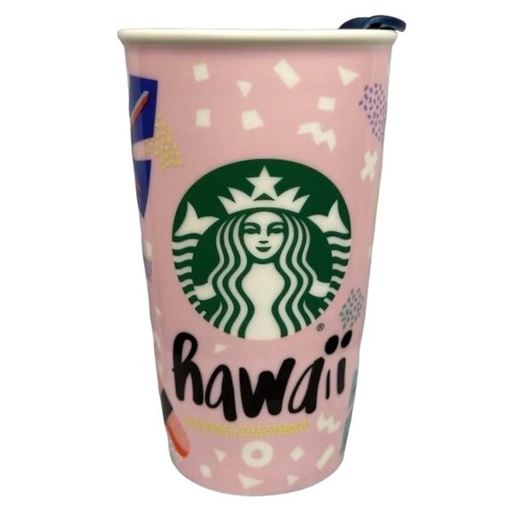 Starbucks 2016 Limited Edition Hawaii Ceramic Travel Tumbler Slide Turn Lid 12oz - Picture 1 of 8